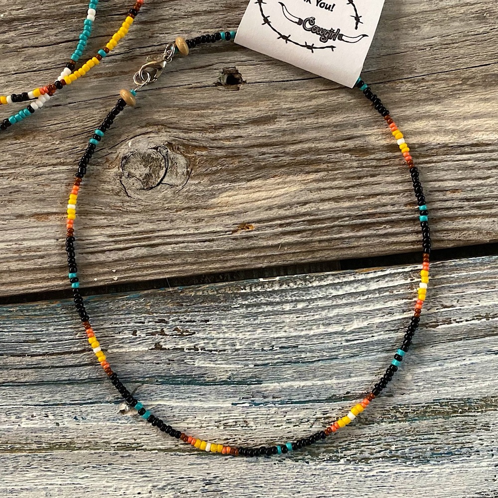 3/$16 14.5” Aztec Beaded Western Choker